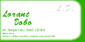 lorant dobo business card